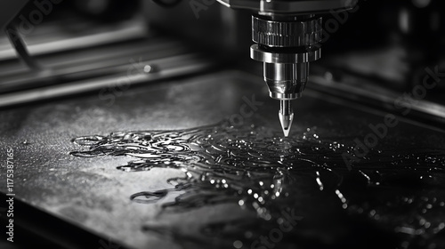 An Intricate Close-Up of a Laser Engraving Machine Capturing the Fine Details and Precision of Modern Manufacturing Techniques