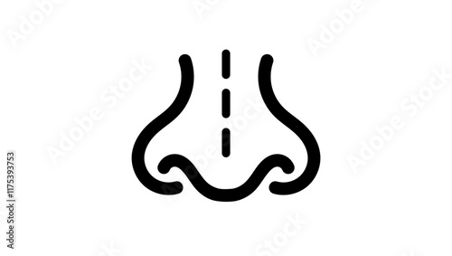 rhinoplasty emblem, black isolated silhouette