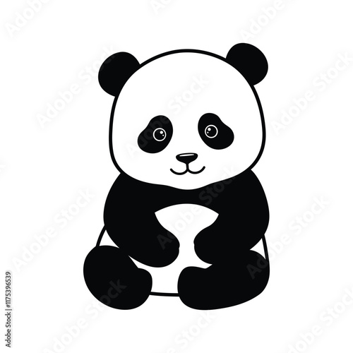 Cute happy panda graphic vector illustration. photo