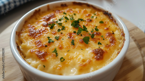 American macaroni and cheddar cheese. Close-up. photo