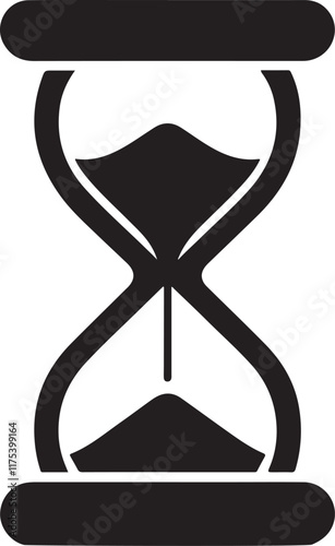 Simple hourglass vector art illustration for time management