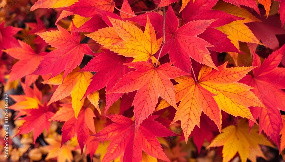 autumn leaves, vibrant colors, red and yellow maple leaves, close-up, nature photography, fall foliage, macro shot, seasonal beauty, leaf textures, warm tones, natural patterns autumn leaves, vibrant colors, red and yellow maple leaves, close-up, nature photography, fall foliage, macro shot, seasonal beauty, leaf textures, warm tones, natural patterns