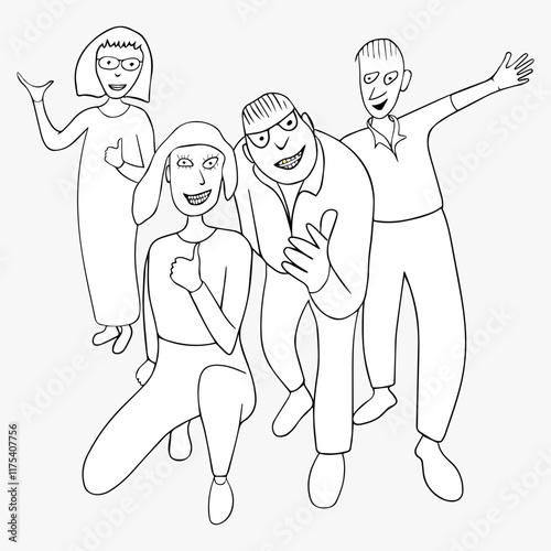 Two girls and two guys pose for the camera.