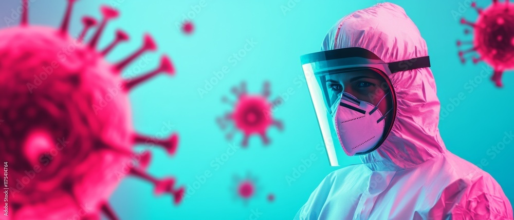 Obraz premium Emergency response unit in a high-tech control room monitoring health data symbolizing preparedness and readiness during a pandemic clean and futuristic layout