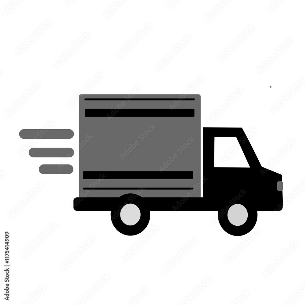 black and white illustration of a truck - symbol of transportation black and white illustration of a truck - symbol of transportation