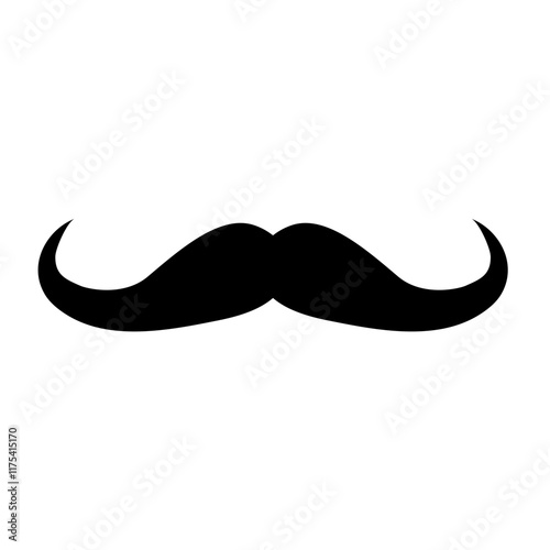 Moustache silhouette cartoon vector