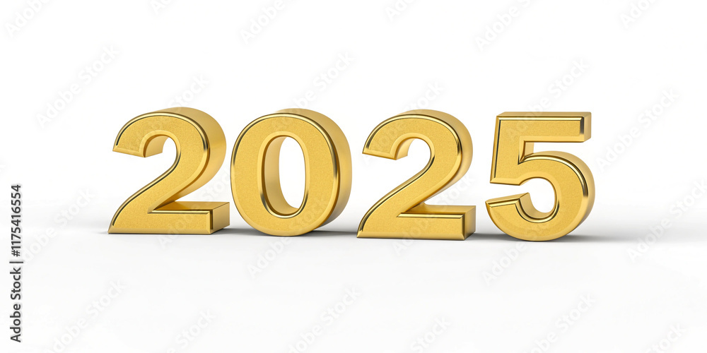 Elegant Golden Numbers of Year 2025 Isolated on a Clean White Background for New Year Celebrations Elegant Golden Numbers of Year 2025 Isolated on a Clean White Background for New Year Celebrations