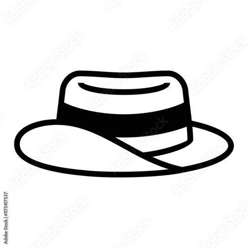 Illustration or icon of summer hat or sun hat