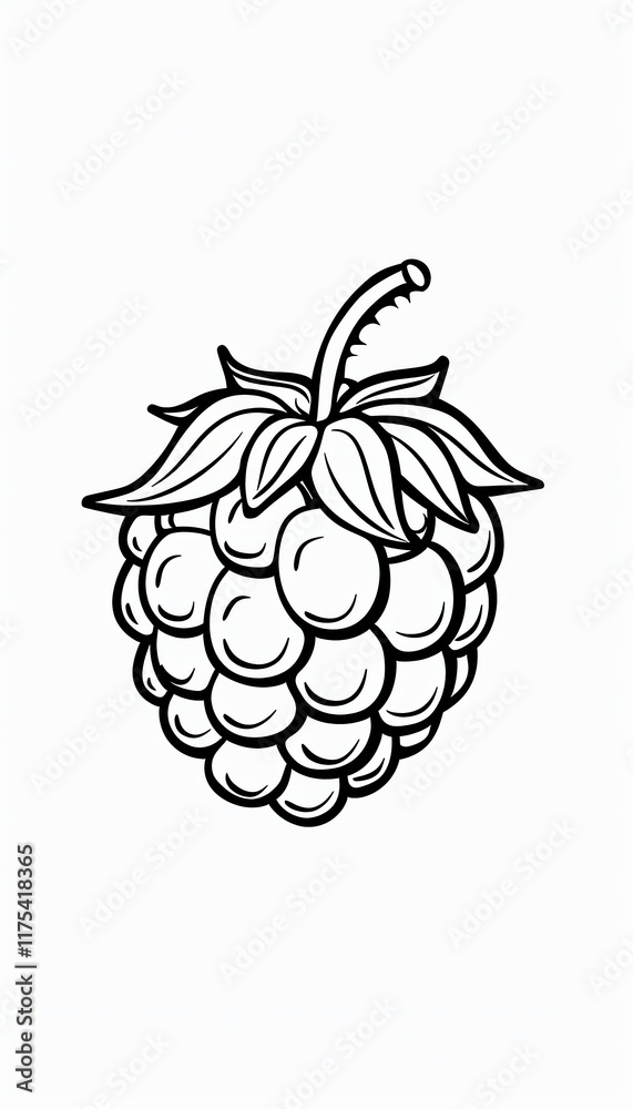 A hand-drawn image of a single raspberry. Ideal for food blogs, menus, or educational materials about fruits and berries. A hand-drawn image of a single raspberry. Ideal for food blogs, menus, or educational materials about fruits and berries.