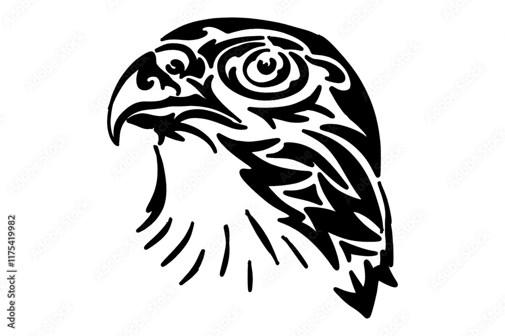 Fototapeta premium Falcon Head Tattoo Design