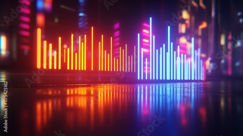 Neon Lights Reflecting Abstract Audio Visualizer