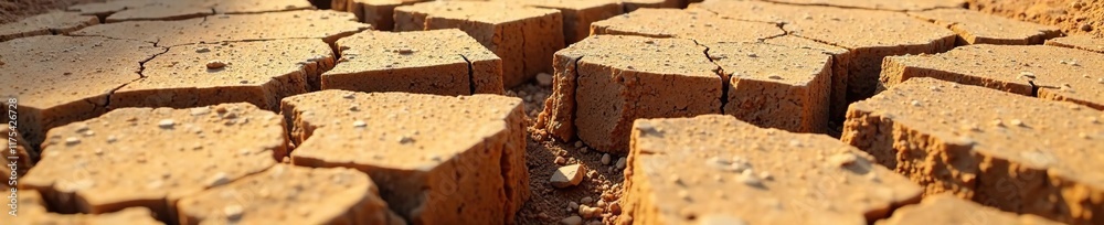 Dry earth with deep cracks splitting the ground, erosion damage, dry earth Dry earth with deep cracks splitting the ground, erosion damage, dry earth