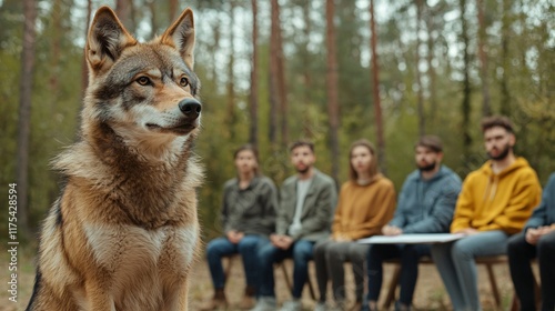 Wolf encounter during wilderness workshop forest photography outdoor close-up nature observation