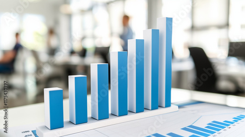 Digital Bar Graph Illustrating Labor Market Trends, Symbolizing HR Concepts and Workforce Dynamics.