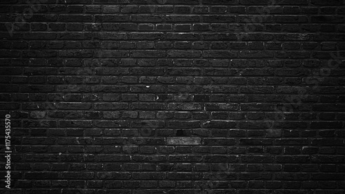 Rough black brick wall texture or background	