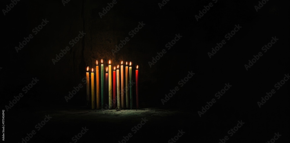 Candlemas. Candles lit in the dark. Candlemas. Candles lit in the dark.
