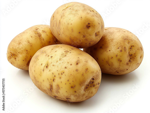 Stack of Round Potatoes with Earthy Tones photo