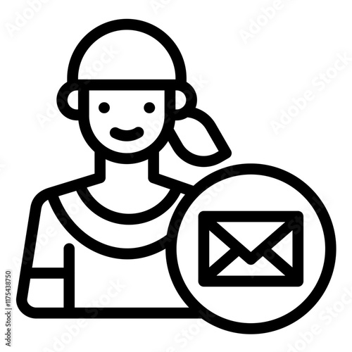 Woman with Envelope Icon