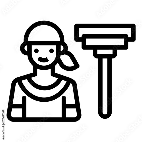 Man Holding Wiper Icon