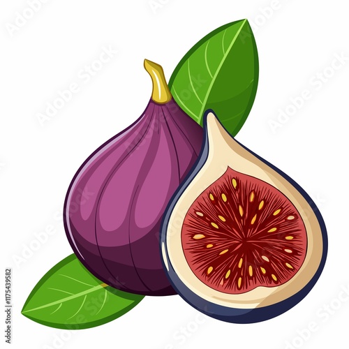 fresh figs with leaves