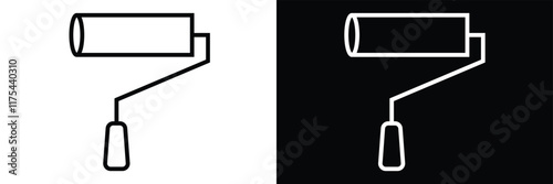 paint roller icon. Wall paint roller icon set. eps 10.