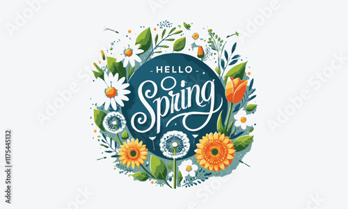 Spring-themed design vector illustration, easily editable.