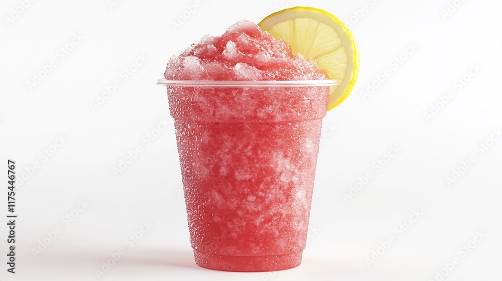 Refreshing Red Slushy with Lemon Garnish Refreshing Red Slushy with Lemon Garnish