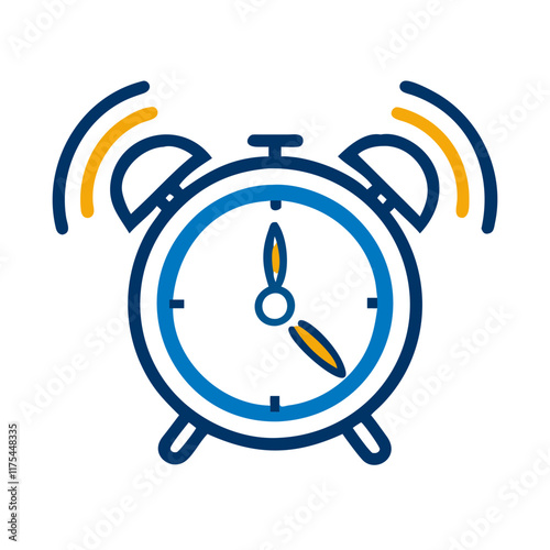 Free Download Alarm clock icon in blue linear style - GFXLoad