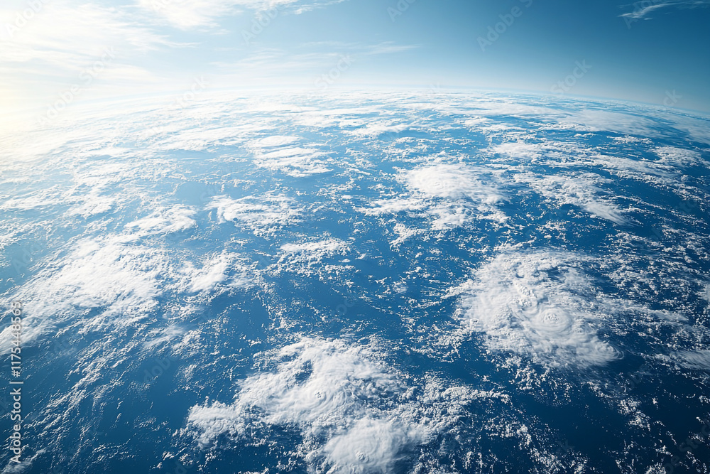 Fototapeta premium Earth Viewed From Space Showing Clouds And Ocean
