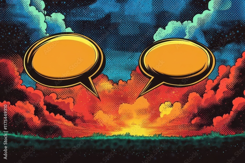 empty comic speech bubbles with halftone shadows designed in a retro cartoon style perfect for creative projects and pop art themes evoking nostalgia and fun
