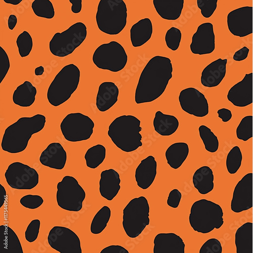Cheetah Pattern - Striking Orange and Black Seamless Animal Print Design