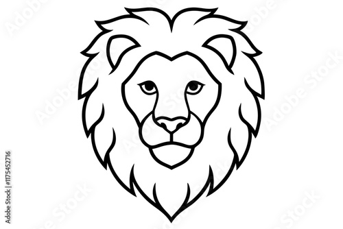 Lion Head Line Art Vector - Isolated on White Background SVG File