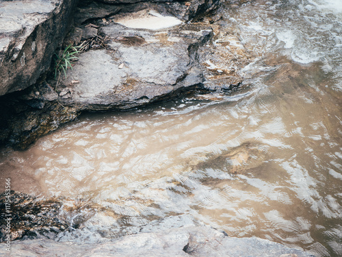 Close up Mae Ya Waterfall in Doi Inthanon National Park. Chiang Mai, Thailand, Close up waterfall, Flooding waterfall