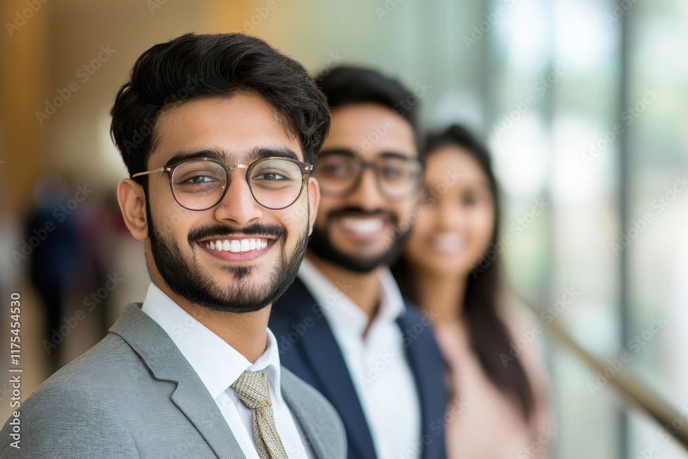 young indian business people standing together young indian business people standing together