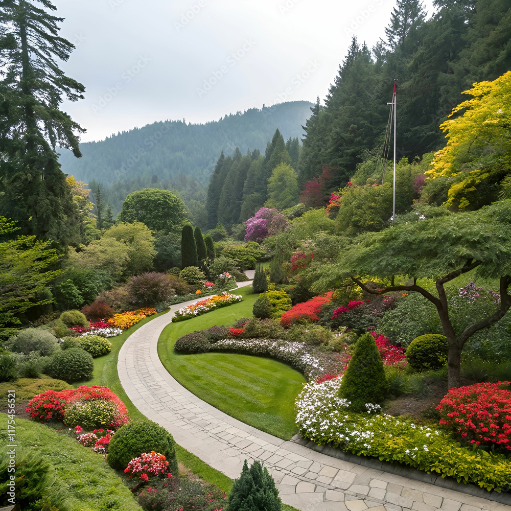 Obraz premium amazing shot of the beautiful Butchart gardens