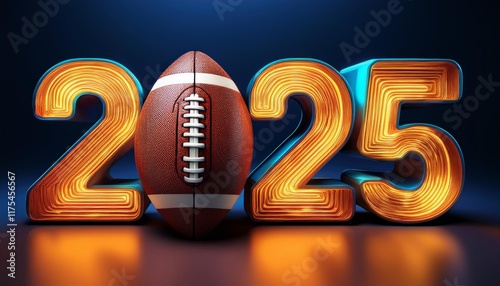 American football 2025 3D letters photo