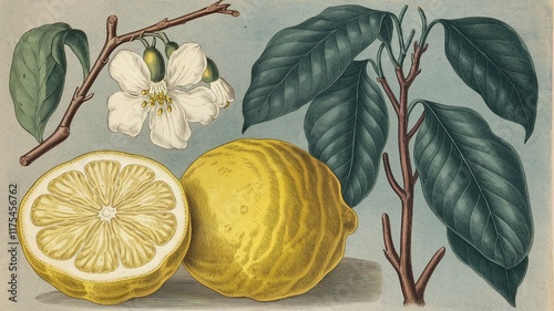 still life with lemon