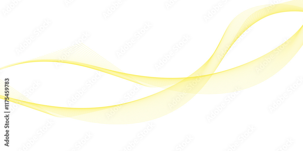 Abstract background with yellow smooth lines. Banner design template. Vector illustration.