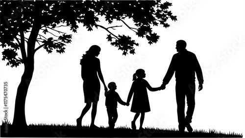 silhouette of a family