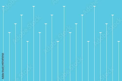 Elements of ornate vintage symbol of pattern vector. Design of regular stripes white on blue background. Classic vertical of vintage trellis , floral motifs. Design print for railling, architecture