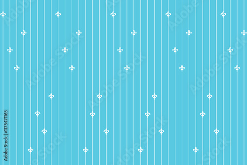 Elements of ornate vintage symbol of pattern vector. Design of regular stripes white on blue background. Classic vertical of vintage trellis , floral motifs. Design print for railling, architecture