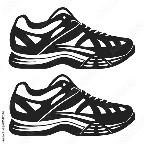 volleyball shoes silhouette vector illustration