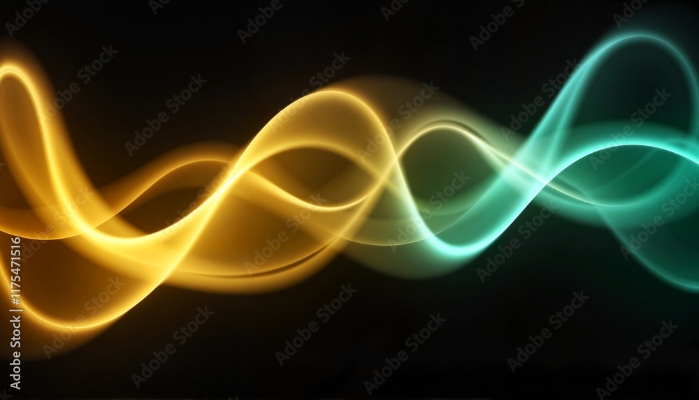 Abstract light waves in motion against a dark background Abstract light waves in motion against a dark background