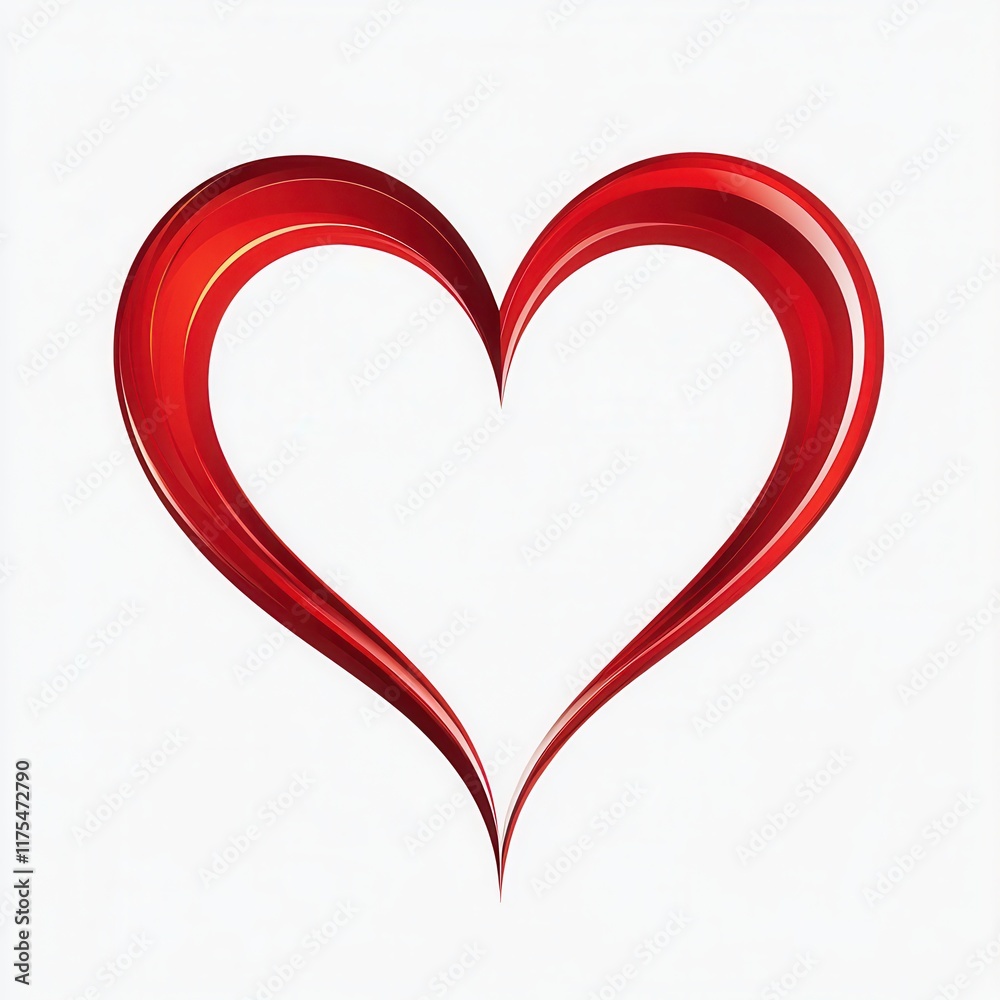 Red heart icon with white outline, symbolizing love and affection, simple yet striking design for various applications Red heart icon with white outline, symbolizing love and affection, simple yet striking design for various applications