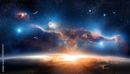 deep space dotted with bright stars interstellar gasoline clouds and mysterious galaxies summary historical past