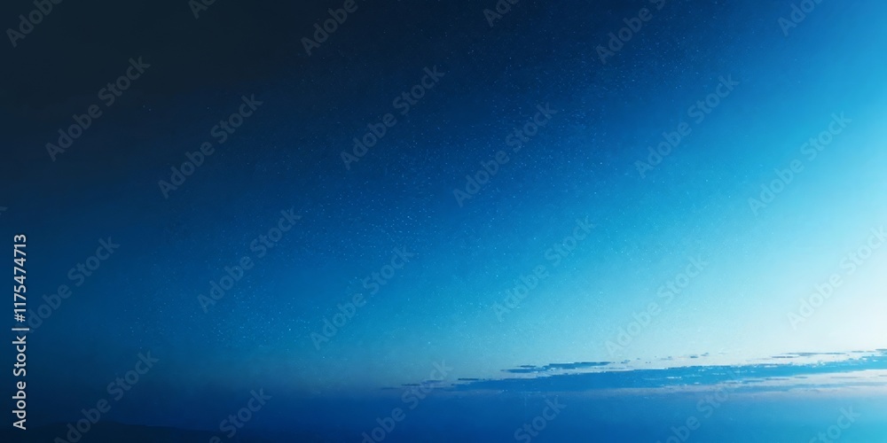 Fototapeta premium Serene Twilight Sky Blue Hour Clouds Stars Nature Background