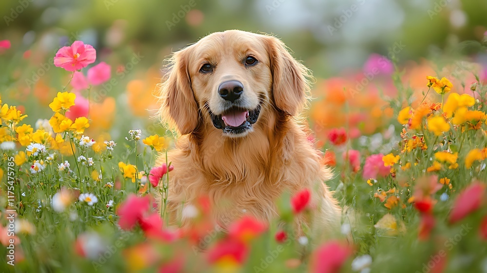 A bright spring-inspired field of colorful flowers forming a cheerful backdrop A bright spring-inspired field of colorful flowers forming a cheerful backdrop