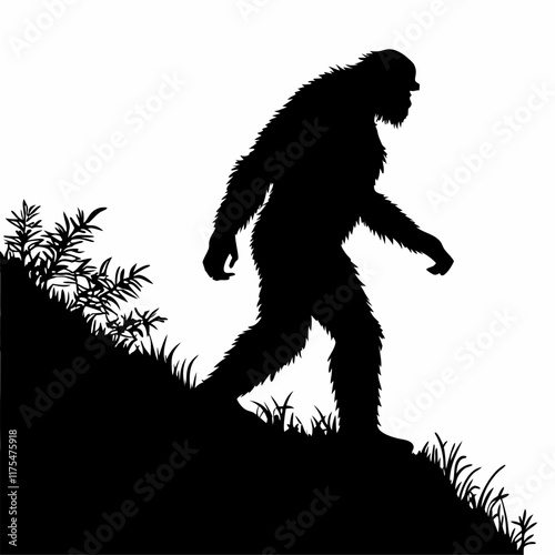 silhouette of a bigfoot 