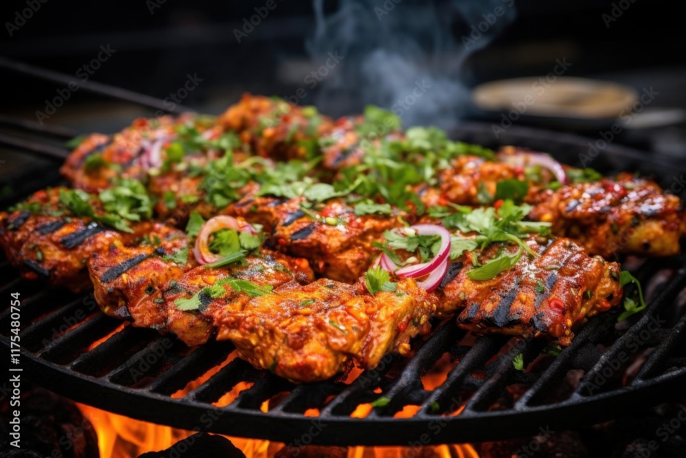 Grilled Chicken Skewers with Cilantro and Onions