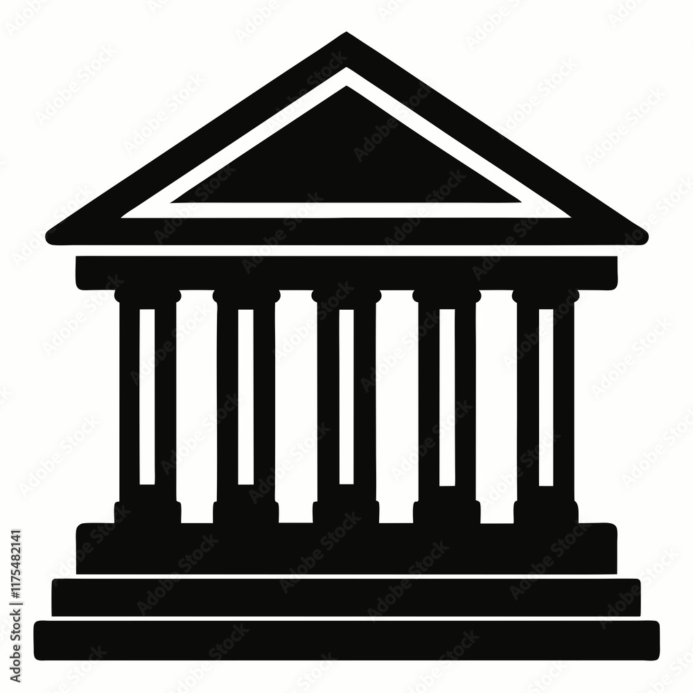 Bank Building Silhouette Vector Art Bank Building Silhouette Vector Art